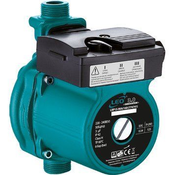 Насос для підвищення тиску LEO 3.0, 123 Вт, Hmax 9 м, Qmax 25 л/хв, 160 мм + гайки 774741 фото