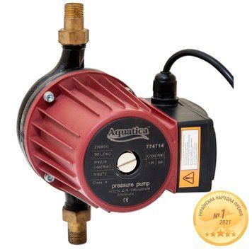 Насос для підвищення тиску Aquatica 270 Вт, Hmax 12 м, Qmax 47 л/хв, 195 мм + гайки 774714 фото