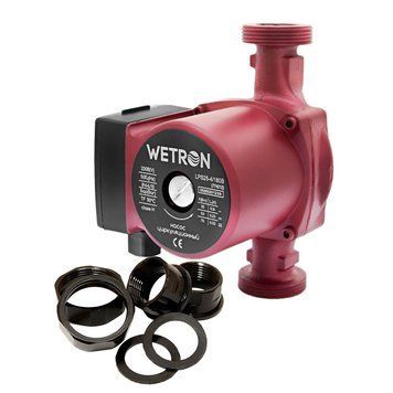 Насос циркуляційний Wetron 75 Вт, Hmax 4 м, Qmax 40 л/хв, 180 мм, бордо + гайки 1&Prime; 774212 фото