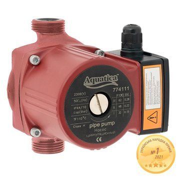 Насос циркуляційний Aquatica 65 Вт, Hmax 4 м, Qmax 63 л/хв, 130 мм + гайки 1&Prime; 774111 фото