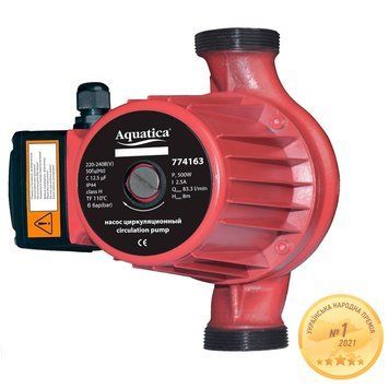 Насос циркуляційний 0.5 кВт, Hmax 12 м, Qmax 190 л/хв, 220 мм + гайки 1&Prime; 774163 фото